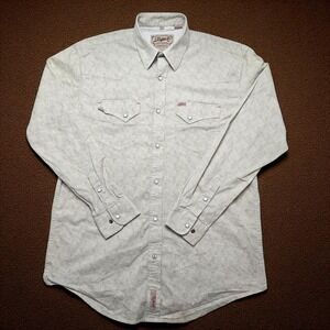 Rafter C Cowboy Collection Men's Long Sleeve Western Shirt Beige Paisley Size XL